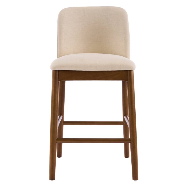 Christopher Knight Home - Lois Modern Upholstered Solid Rubberwood Counter Stool Set - Bar Chairs with Ergonomic Backrest