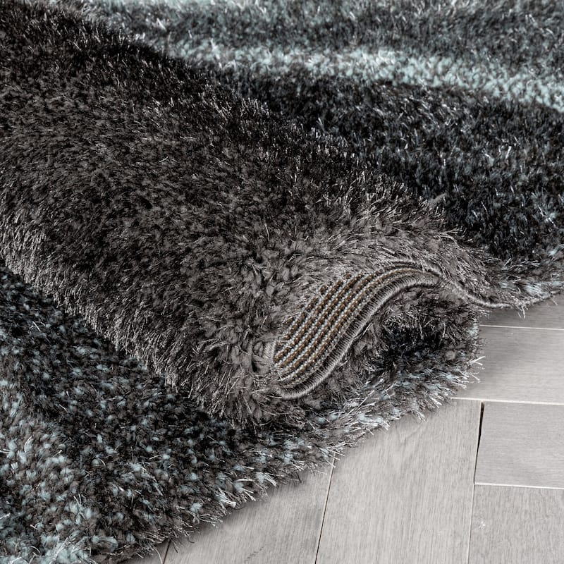 Well Woven San Francisco Luz Geometric Modern Carved Shag Area Rug