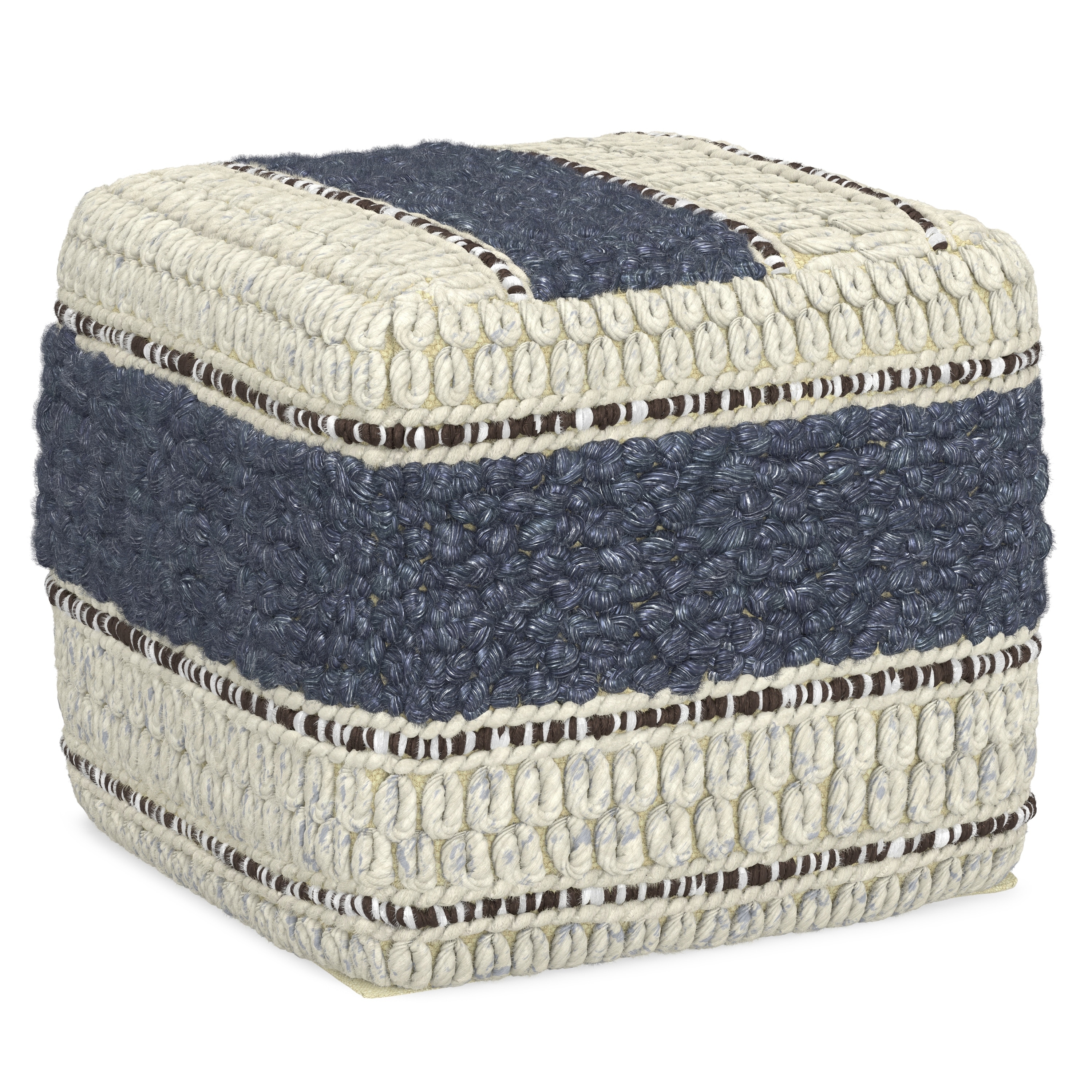 WYNDENHALL Heyfield Square Pouf Handloom Woven