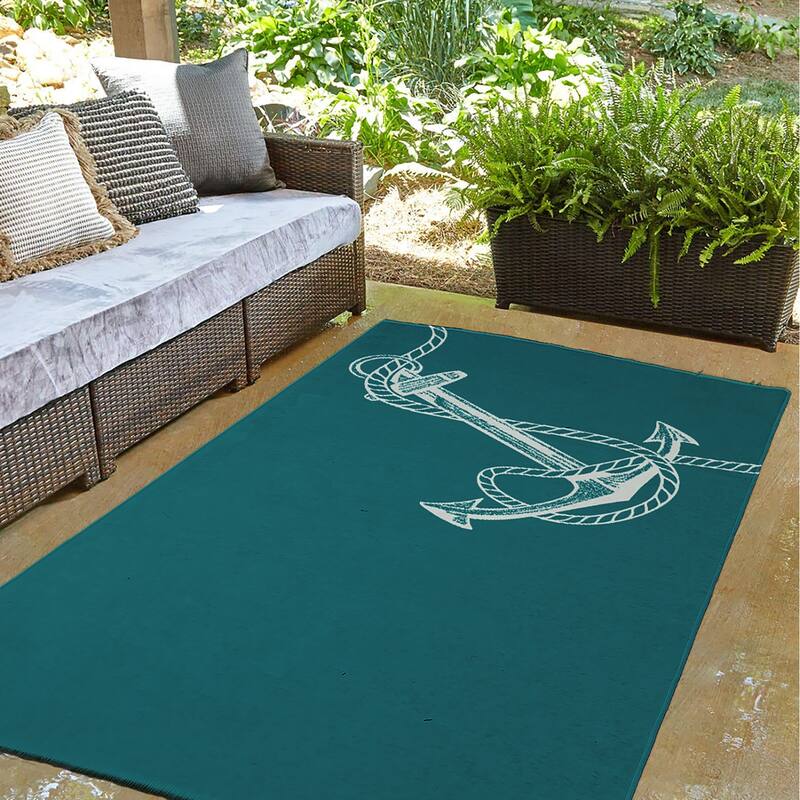 Anchored Nautical Indoor/Outdoor Rug