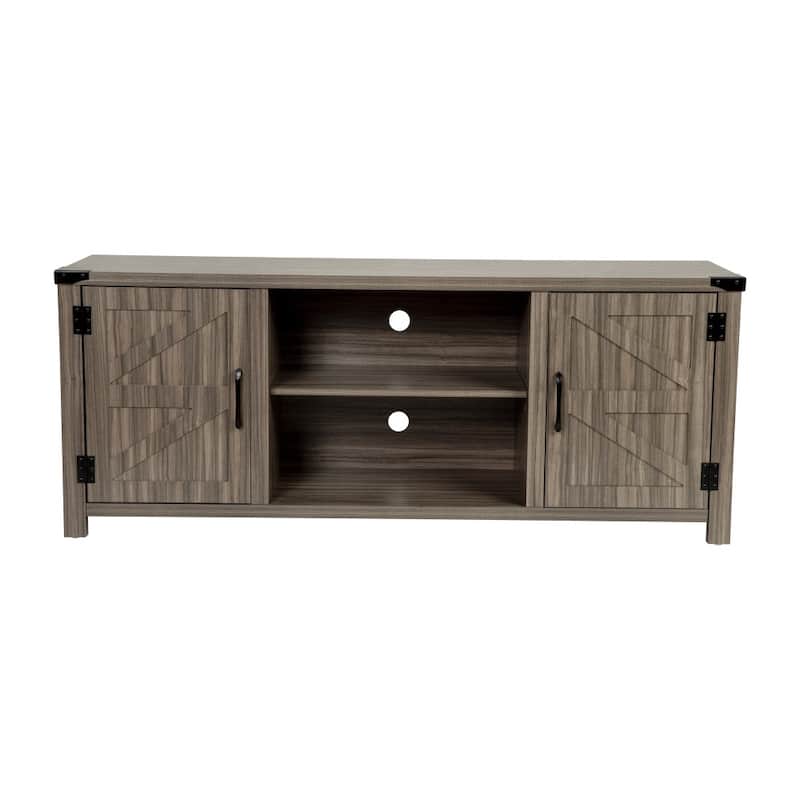 59 Inch Barn Door TV Stand Fits up to 65" TV's with Adjustable Shelf - 59"W x 15.5"D x 23.75"H