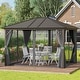 preview thumbnail 11 of 17, Outsunny Aluminum Frame Hardtop Gazebo Grey