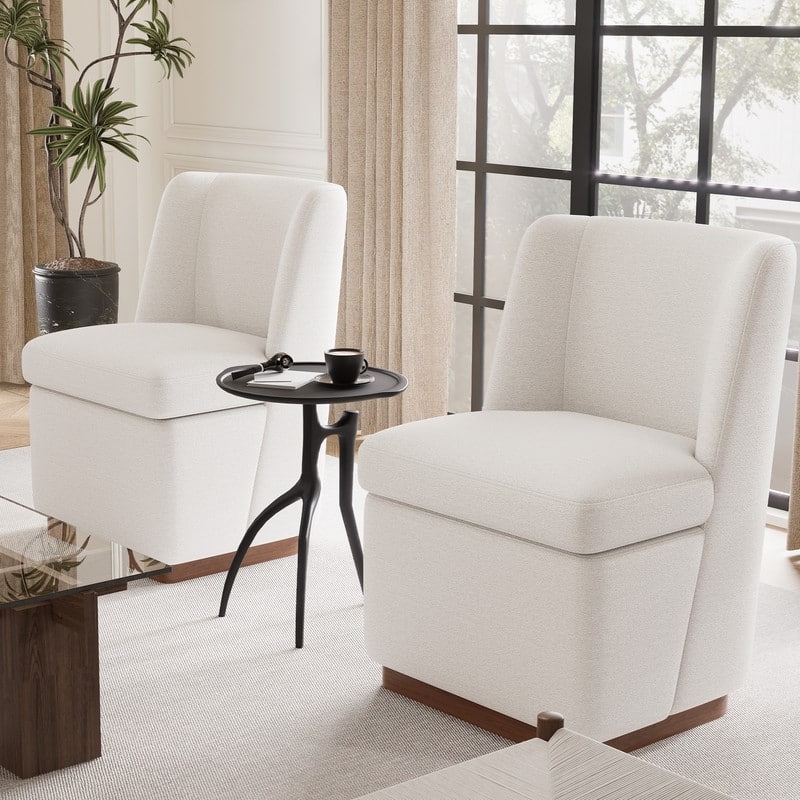 Modern Upholstered Accent Chair with Back for Dining Room, Living Room, Bedroom