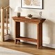 preview thumbnail 5 of 7, 39.37" Solid Wood Console Table, Small Entryway Table with Shelf