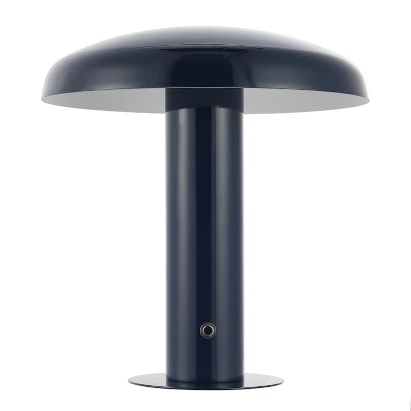 Boletus 11" Contemporary Bohemian Rechargeable/Cordless Iron Integrated LED Mushroom Table Lamp, by JONATHAN Y