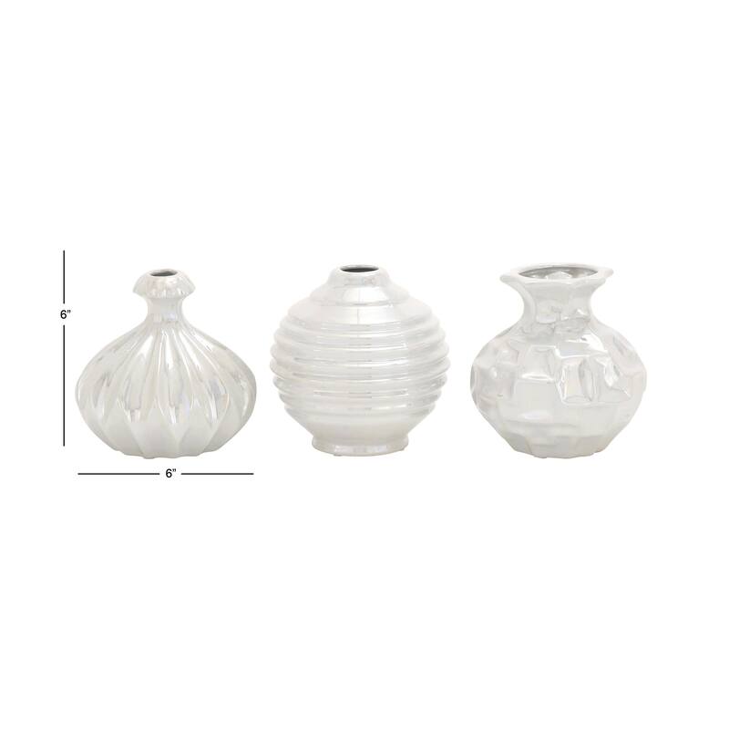 CosmoLiving by Cosmopolitan Metal Slim and Cone Geometric Vase with Handles (Set of 2) - Gold, Silver, Dark Gray, White, Black