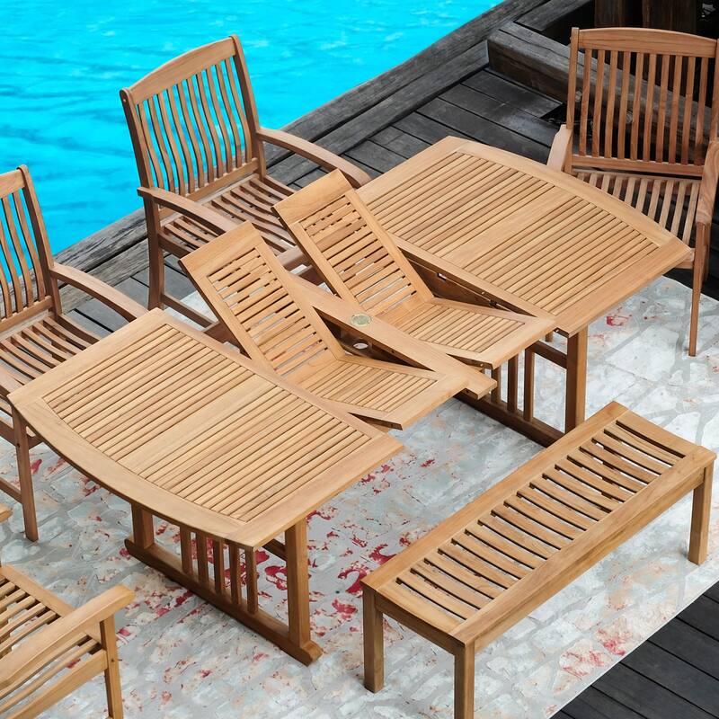 Cambridge Casual Caterina 6-Piece Teak Outdoor Extendable Dining Set