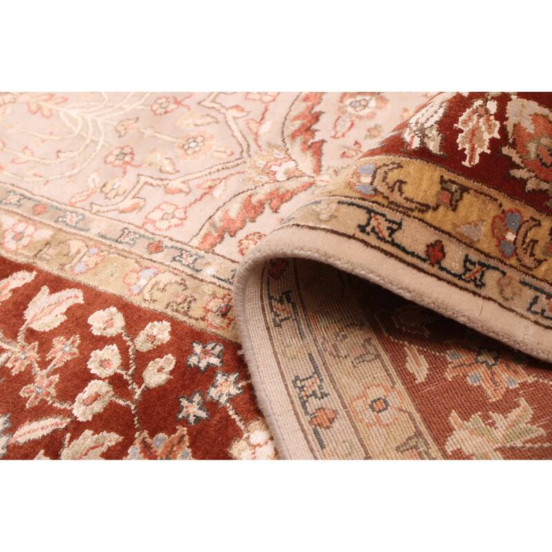 ECARPETGALLERY Hand-knotted Mirzapur Beige Silk, Wool Rug - 5'6 x 8'0