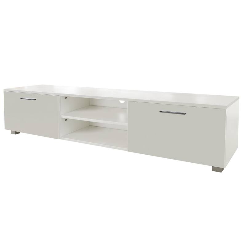 70 Inch TV Stands with 2 Storage Cabinet & Open Shelves
