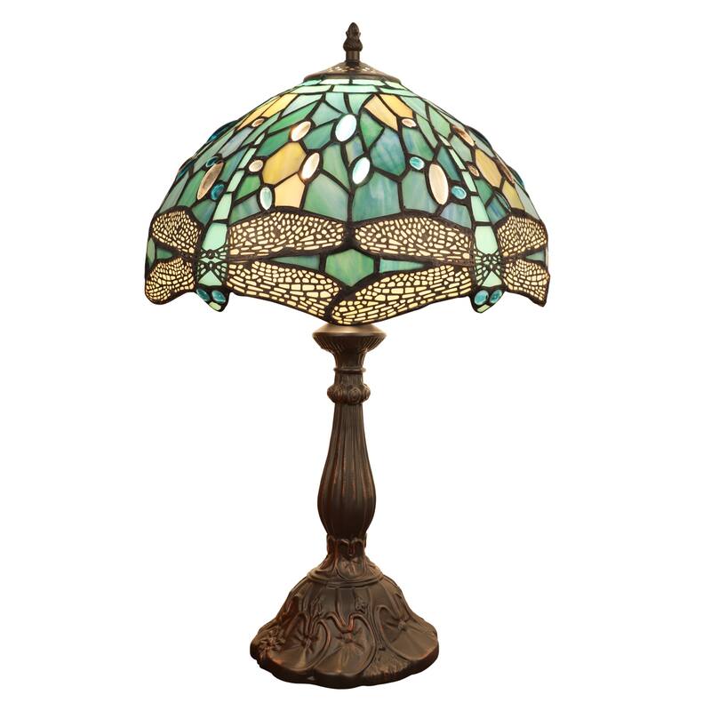 Tiffany-Style 1-Light Dragonfly Table Lamp 12" Shade