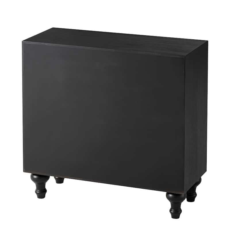 COZAYH 3 Drawer Farmhouse Dresser with Geometric Carved Pattern, Vintage Accent Wood Storage Chest for Living Room, Bedroom