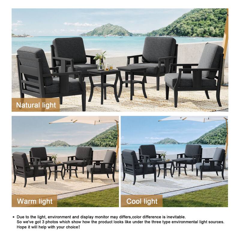 Patio Conversation Sets with Side Table(Set of 6)