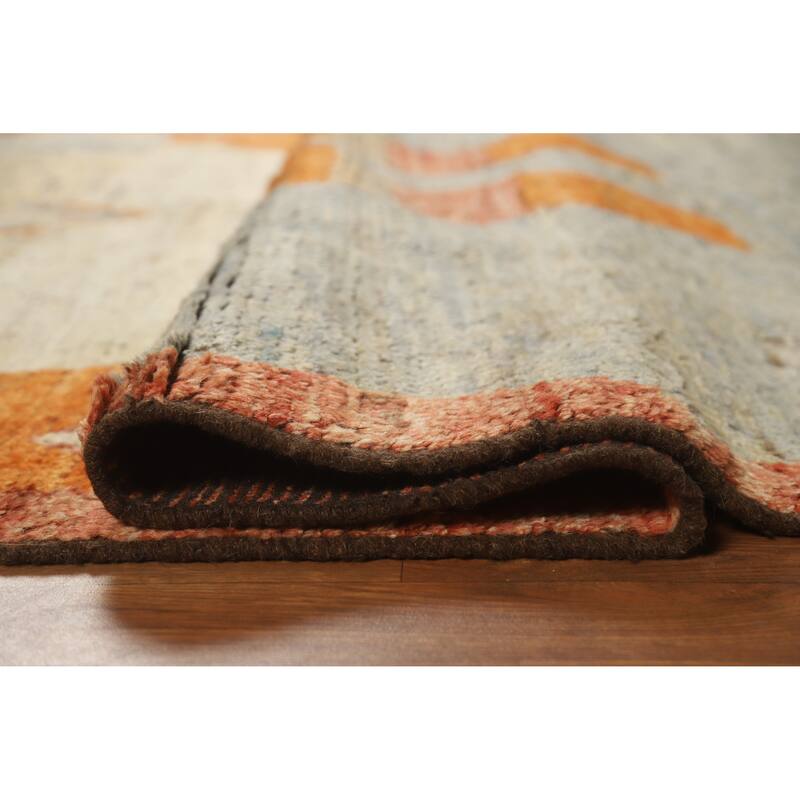 Tribal Moroccan Area Rug Handmade Multi-Color Wool Carpet - 6'0" x 7'9"
