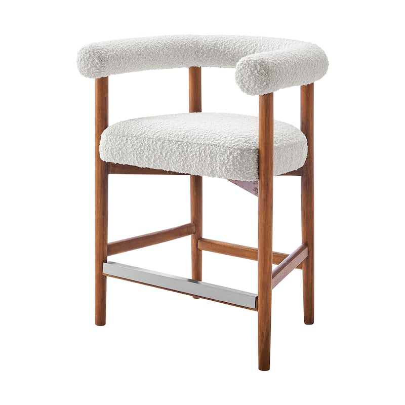 NPD Furniture Keanu Boucle Counter Stool - Stanton Beige/Brown Legs
