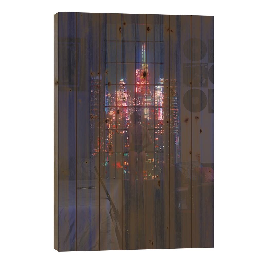 Another Lonely Night Print On Wood by Davansh Atry - Multi-Color