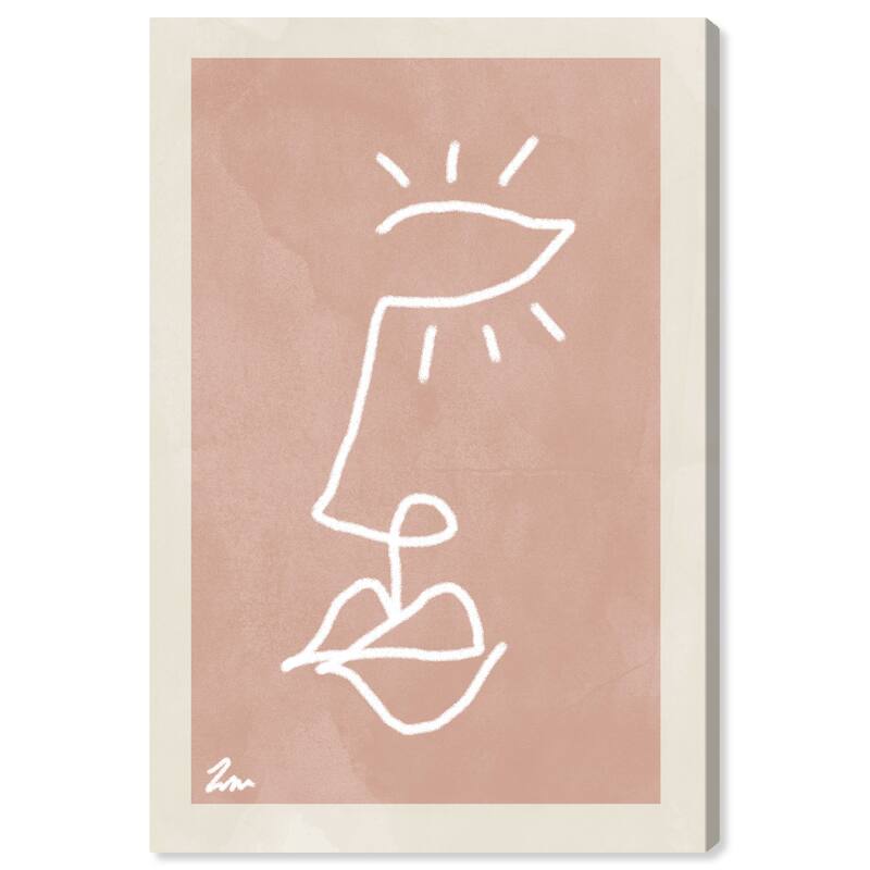 Wynwood Studio Canvas Abstract Half Face Self Portrait Pink and Modern & Contemporary Wall Art Canvas Print