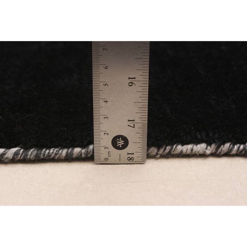 ECARPETGALLERY Hand-knotted Tangier Black Wool Rug - 9'11 x 13'11