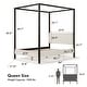 preview thumbnail 4 of 19, 247 Shop At Home Modern Metal Canopy Queen Platform Bed with Channel Tufted Upholstered Headboard