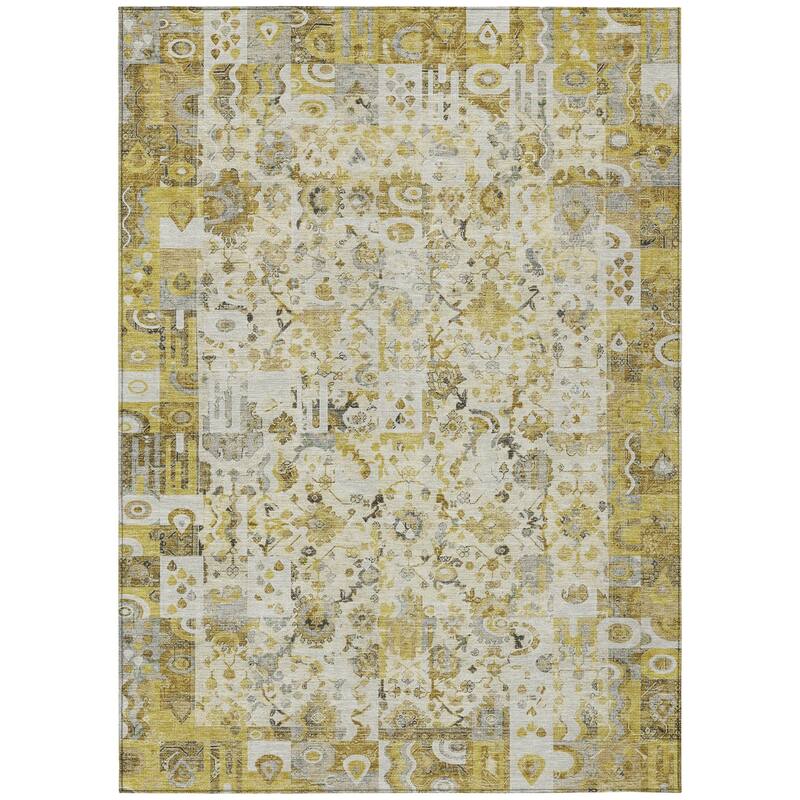 HomeRoots Patchwork Traditional Rectangle Outdoor Rug