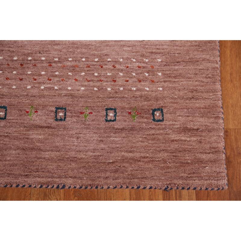 Hand Knotted Oriental 100% Wool Carpet Tribal Animal Pictorial Brown Gabbeh Area Rug - 7' 9'' X 5' 0''