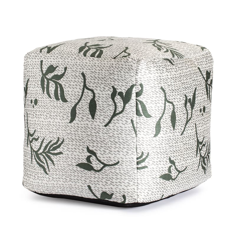 Jani Frangipani Indoor/Outdoor Square Pouf Ottoman - 18" x 18"