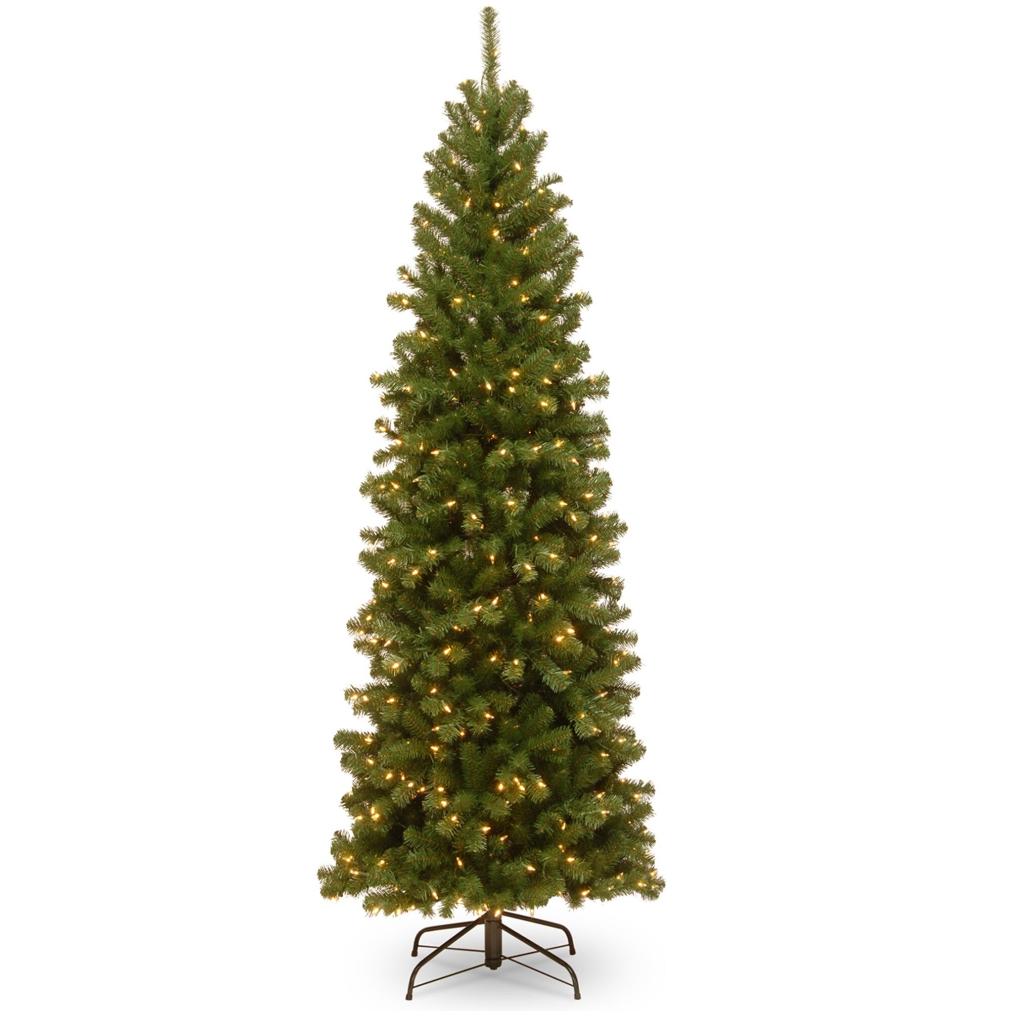 7.5' North Valley Spruce Pencil Artificial Christmas Tree Clear Lights - 7.5 Foot
