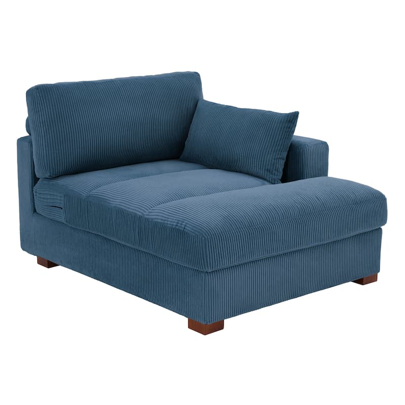 Modern Corduroy L-Shaped Sofa Chaise Lounge Couch