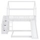 preview thumbnail 15 of 38, Friendly Design Twin Over Twin Bunk Bed with Two Drawers and Slide, House Bed with Slide