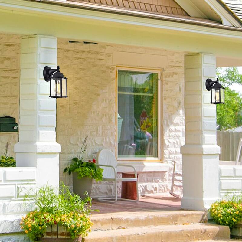 Outdoor Wall Lantern Black Wall Sconces Wall Mount Lighting 2 Pack