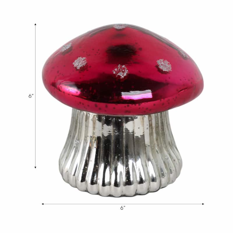 Glass Mushroom Candle Jar with Lid Boho Glam Wax Soy Accent Decor - 6" x 6" x 6"