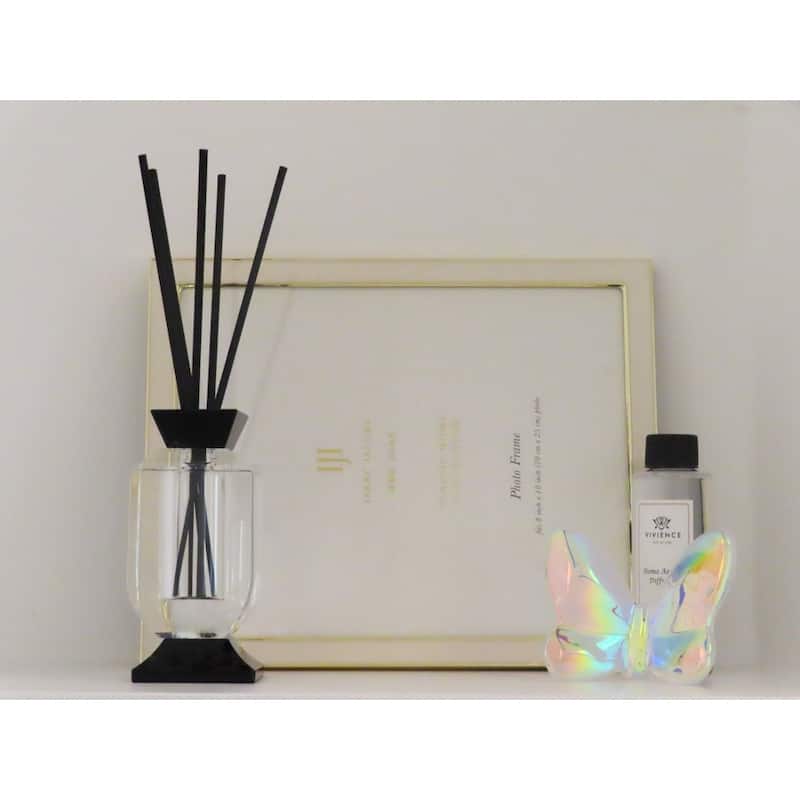 Lilly of the Valley Scented Crystal Reed Diffuser with Black Accents - 2.5"L x 2.5"W x 5"H