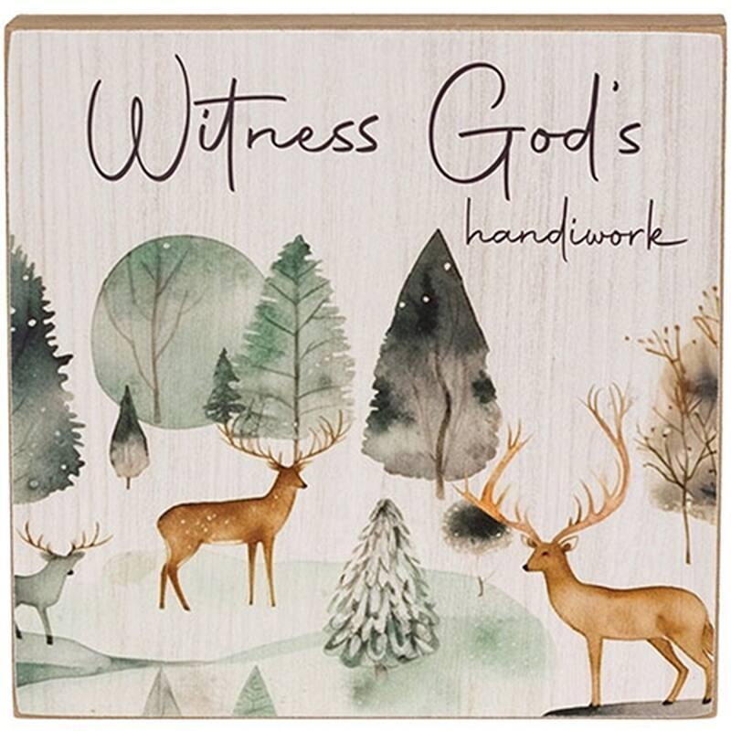 Woodland Faith Box Sign - 3 Asstd. - Multi