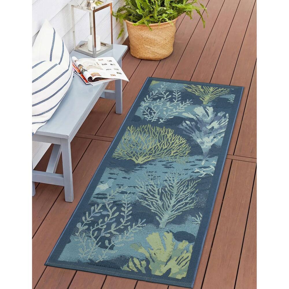 Liora Manne Esencia Coral Garden Indoor/Outdoor Mat