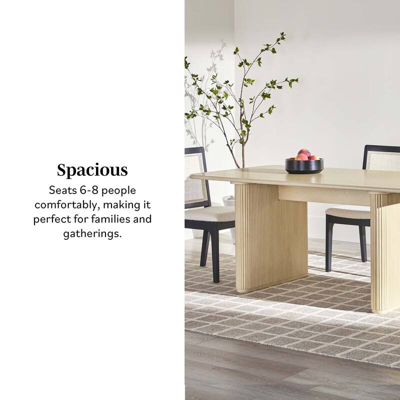 Middlebrook Designs 68" Modern Dining Table with Reeded Base