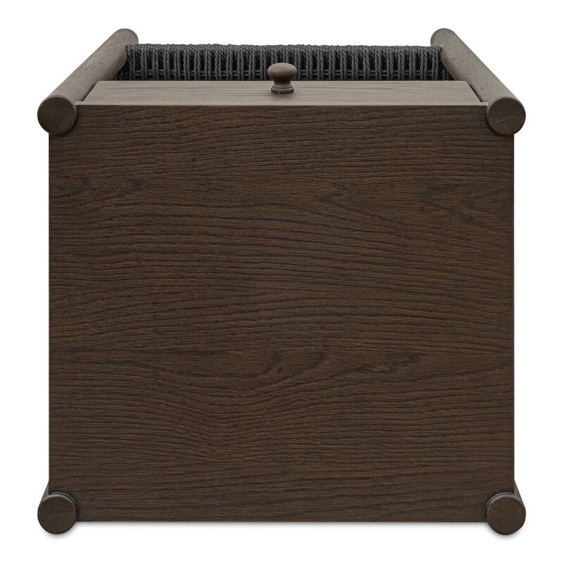 NADAAL STUDIOS Corlan Nightstand, Oak Frame with Paper Rope Shelf 1-Drawer Bedside Table, Brown