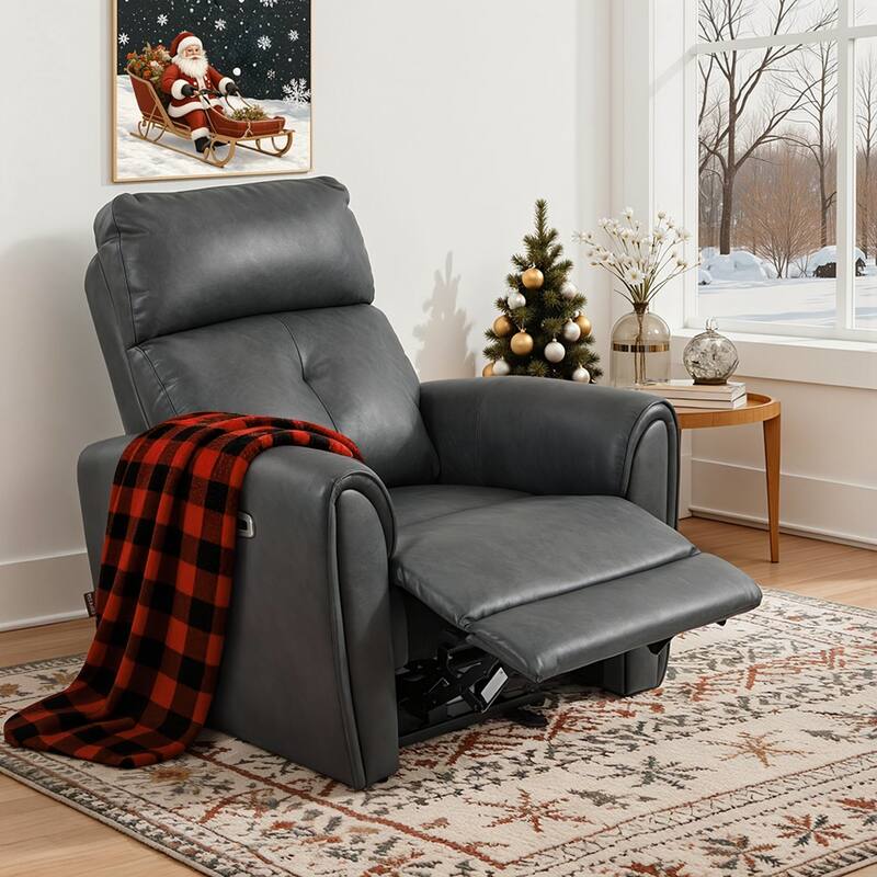 MCombo Power Small Recliners, Modern Zero Wall Hugger Recliners Chair with Lumbar Support, USB and Charging Ports, FSC Certified