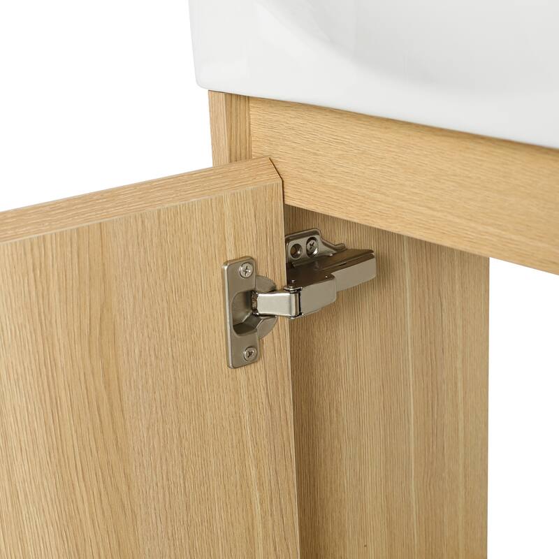 16 in. W x 11 in. D x 22 in. H Single Sink Wall-Mounted Bath Vanity with White Resin Top