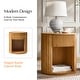 preview thumbnail 8 of 22, Bert Modern 22" Tall Round Solid Wood Full Assembly End Table WIth Storage By HUALALA HOME