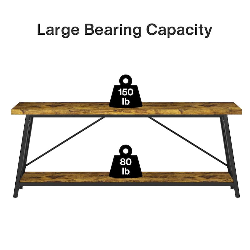 Industrial Wood Console Sofa Table for Entryway Hallway