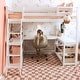 preview thumbnail 8 of 47, Max & Lily Twin-Size High Loft Bed with Wraparound Desk and Shelves