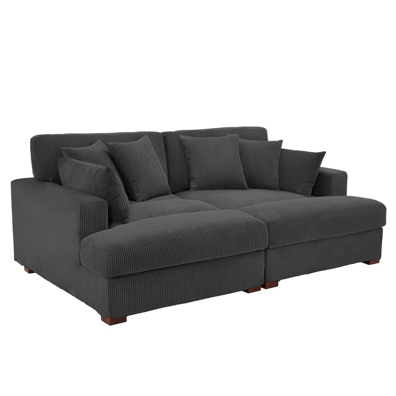 Navaeh Corduroy Modular Sectional Sofa Large Couch Sleeper Chaise