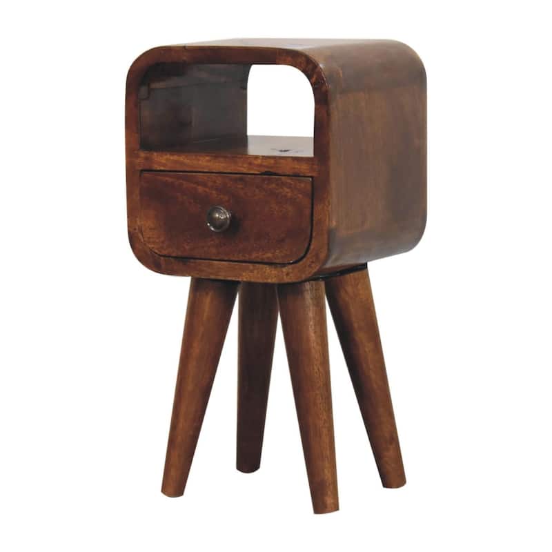 HomeRoots 16" Chestnut Solid Wood Square One Drawer Nightstand