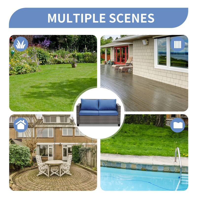 Ainfox Outdoor Patio Sofa Set Sectional Wicker Sofa Patio Furniture Rattan sofa