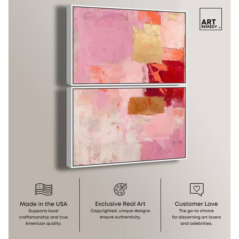 Petal Patchwork II Canvas Set of 2 by Art Remedy