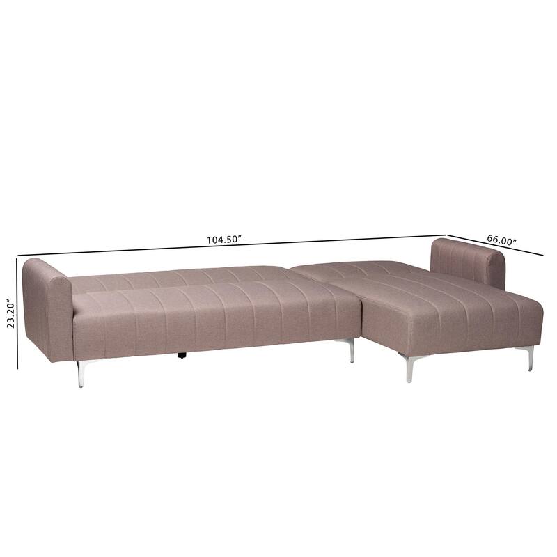 Lanoma Contemporary Clay Fabric Upholstered Convertible Sofa Bed