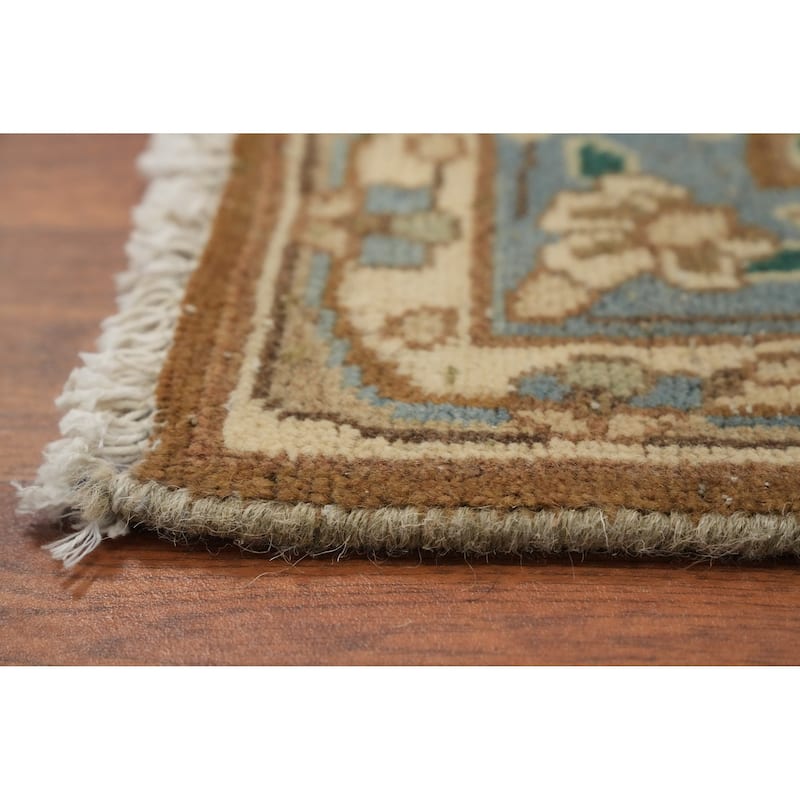 Hand Knotted Oriental 100% Wool Carpet Traditional Floral Brown Kerman Area Rug - 12' 11'' X 9' 6''