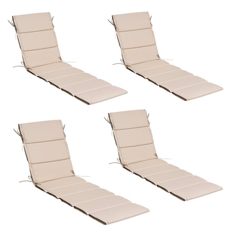 VredHom Outdoor Patio Chaise Lounge Rollable Cushion Lounger Pad - Beige - 4PC