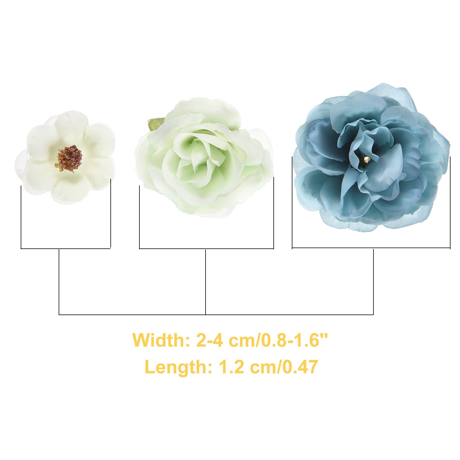 Faux Flower Heads Mini Artificial Flowers Bulk Small Multicolor Fabric Flowers for DIY Craft Wedding Party Home Decoration