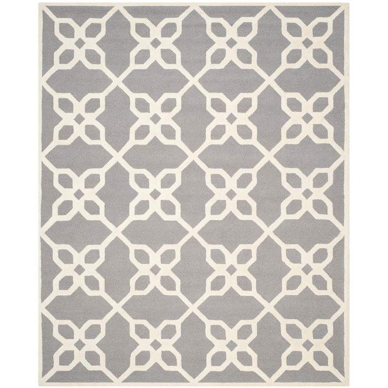 SAFAVIEH Handmade Cambridge Barbra Modern Wool Rug - 8' x 10' - Dark Grey/Ivory - Rectangle
