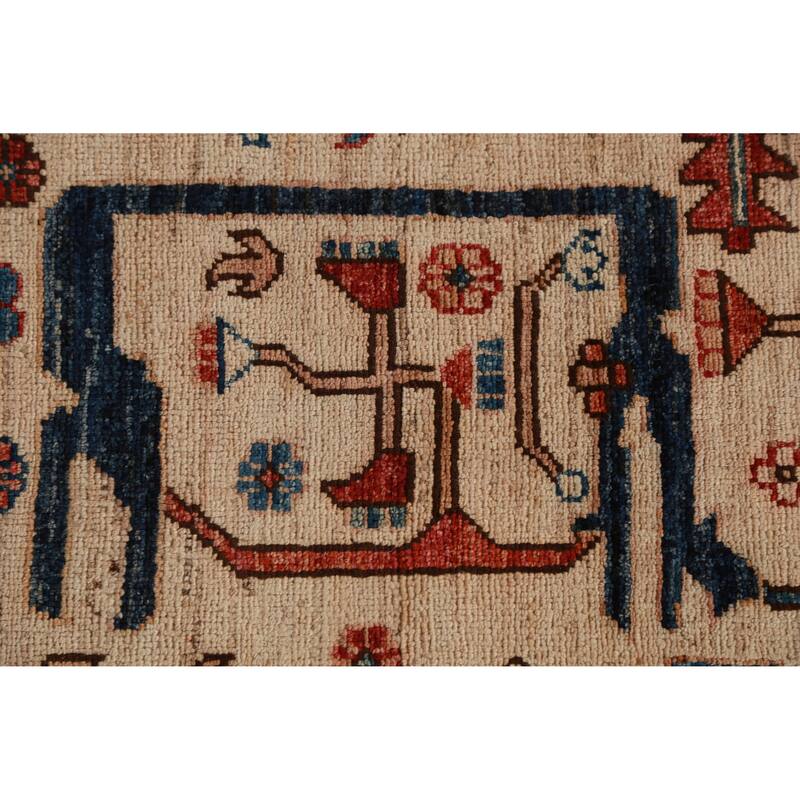 Hand Knotted Oriental 100% Wool Carpet Traditional All-Over Beige & Ivories Ziegler Area Rug - 17' 4'' X 13' 1''